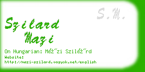 szilard mazi business card